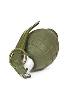 Realistic looking hand grenade made of plastic
