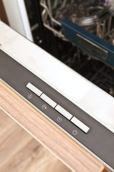 Digital control panel of a modern home dishwasher