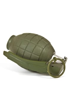Realistic looking hand grenade made of plastic