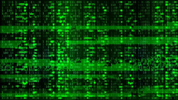 Abstract futuristic cyberspace with binary code. Matrix digits background