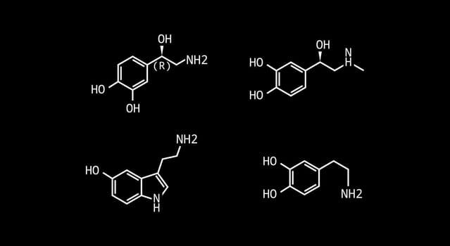 Neurotransmitter vector doodle illustration isolated