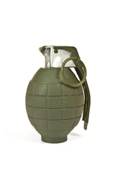 Realistic looking hand grenade made of plastic