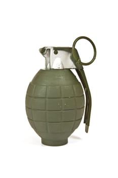 Realistic looking hand grenade made of plastic