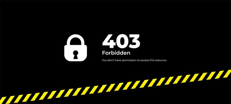 403 Forbidden error page. Vector layout