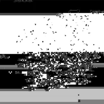 Trendy glitch pattern on dark background. Abstract vector geometric elements