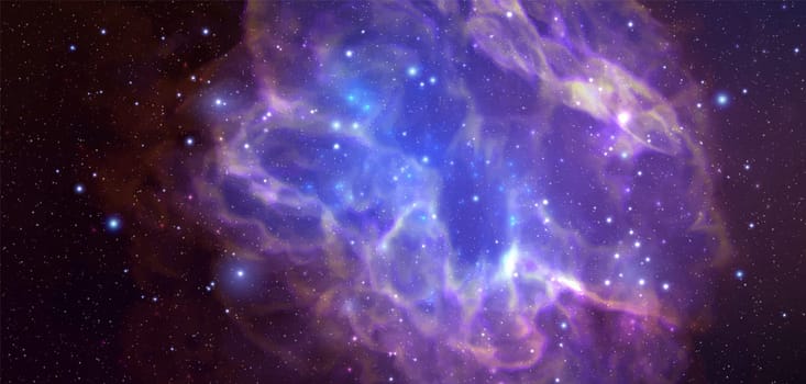Space vector background with realistic nebula and shining stars. Magic colorful galaxy