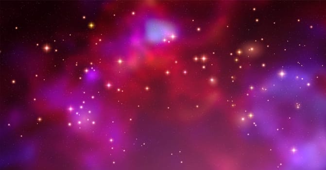 Space vector background with realistic nebula and shining stars. Magic colorful galaxy