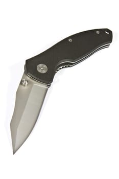 Folding pocket knife with a locking mechanism on a white background