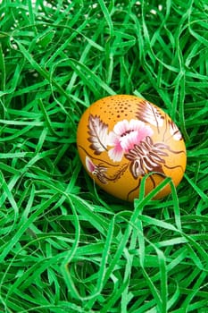 Hand painted colorful decorated egg for Easter