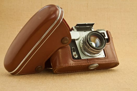 Model of classical 35 mm camera in the middle of the nineteenth century