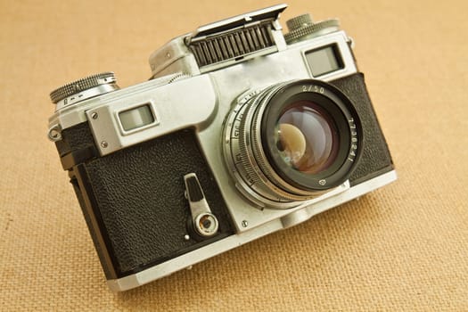 Model of classical 35 mm camera in the middle of the nineteenth century
