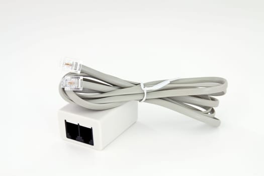 Cable and ADSL socket for connecting the telephone line with a global network