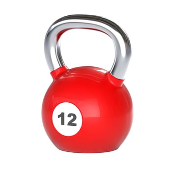 red kettlebell  chrome handle isolated transparent background fitness