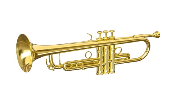 golden trumpet musical instrument isolated transparent background brass jazz