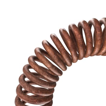 Rusty metal spring  wear  tear isolated transparent background