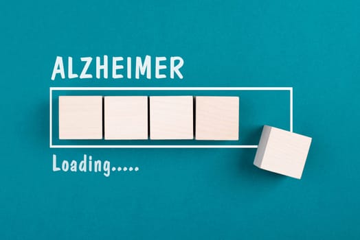 Alzheimer loading bar, awareness day, dementia diagnosis, Parkinson´s disease, memory loss brain disorder