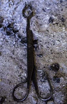 Detail of old tools for forging iron