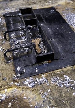 Detail of tools for melting and shaping aluminum