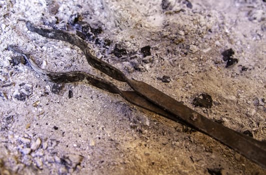 Detail of old tools for forging iron