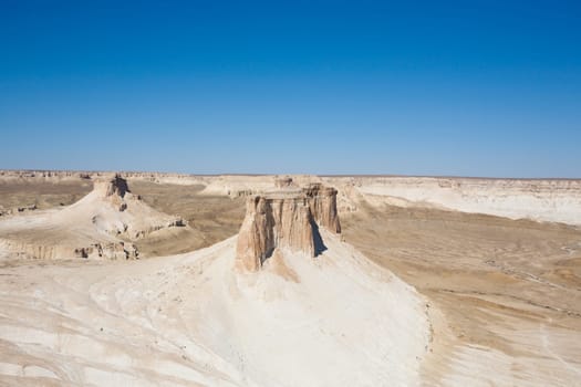 Stunning Mangystau landscape, Kazakhstan. Rock pinnacles view, Bozzhira valley. Central asia landmark