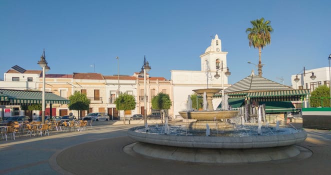 Santa Amalia Main Square, Badajoz, Spain. Town placed in the heart of Vegas Altas, Extremadura