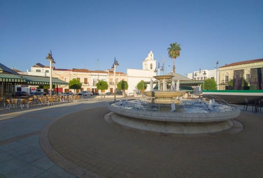 Santa Amalia Main Square, Badajoz, Spain. Town placed in the heart of Vegas Altas, Extremadura