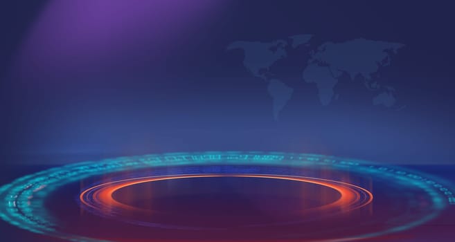 Abstract business background circular light effect - 3d illustration