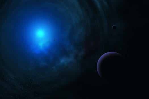 Celestial digital art, blackhole in outer space showing the beauty of space exploration. planet texture furnished by NASA,
