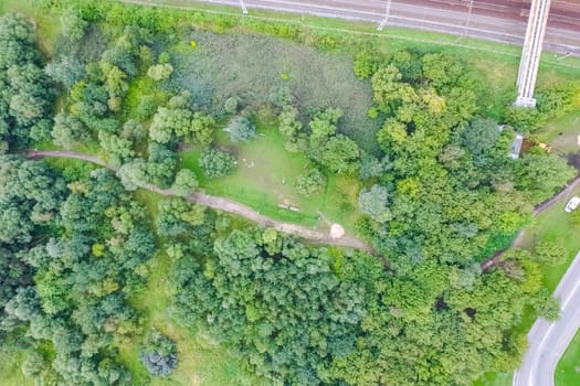 Suburban park and glade. Suburban landscape suburbs