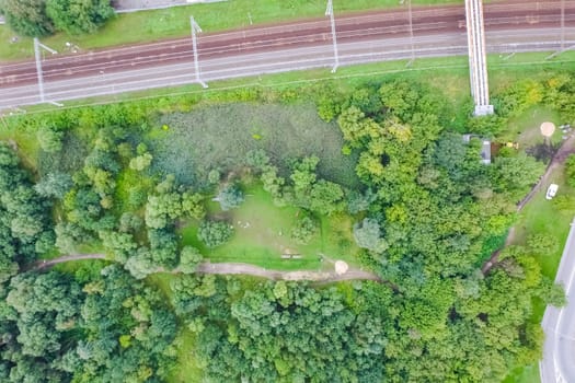 Suburban park and glade. Suburban landscape suburbs