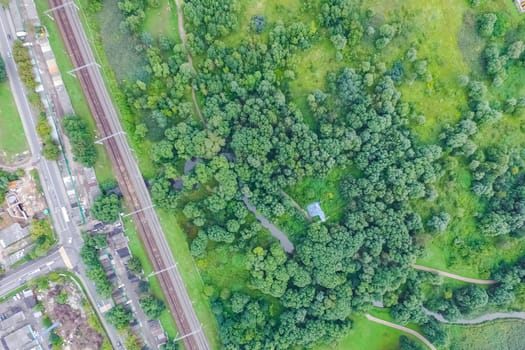 Suburban park and glade. Suburban landscape suburbs