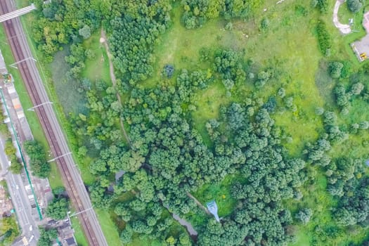 Suburban park and glade. Suburban landscape suburbs