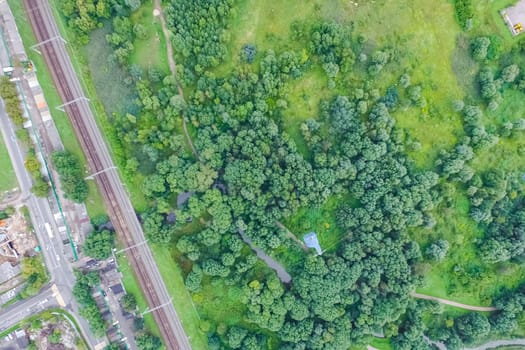 Suburban park and glade. Suburban landscape suburbs