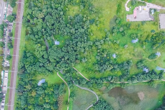 Suburban park and glade. Suburban landscape suburbs