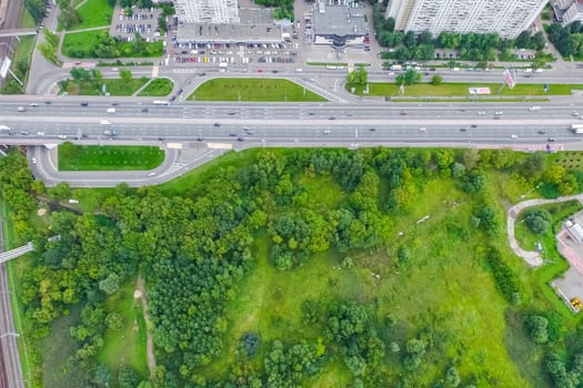 Suburban park and glade. Suburban landscape suburbs