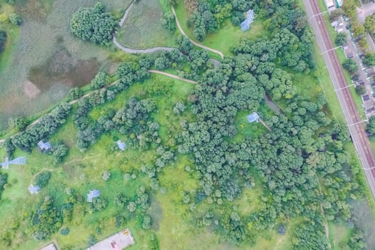Suburban park and glade. Suburban landscape suburbs