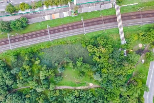 Suburban park and glade. Suburban landscape suburbs