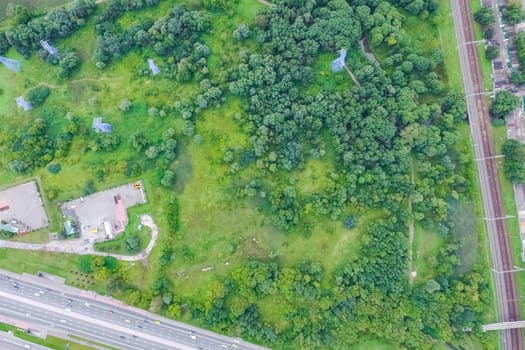 Suburban park and glade. Suburban landscape suburbs