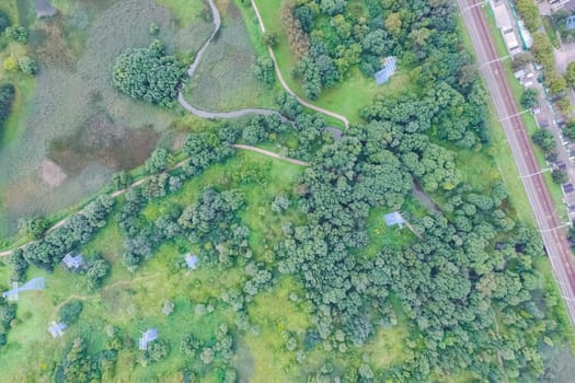 Suburban park and glade. Suburban landscape suburbs