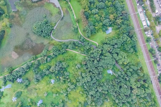 Suburban park and glade. Suburban landscape suburbs