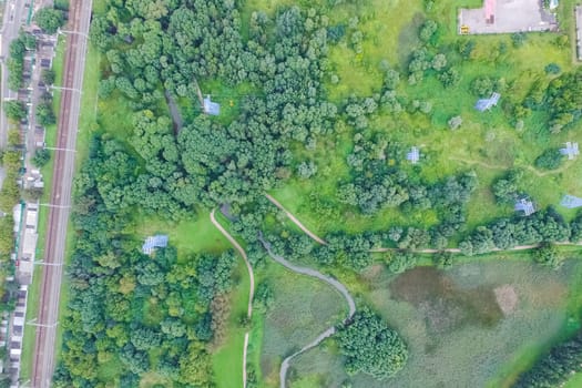 Suburban park and glade. Suburban landscape suburbs