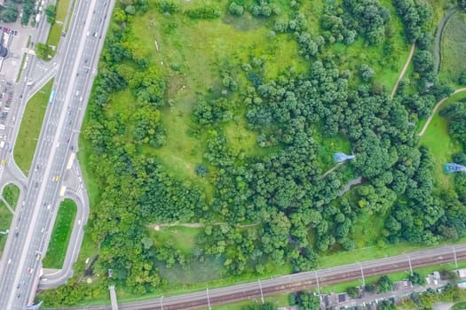 Suburban park and glade. Suburban landscape suburbs