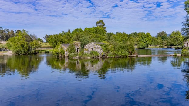 Long exposure at Azenhas de Adaufe, ancient water mills on the river, Braga, north of Portugal.