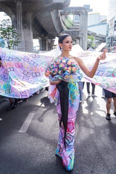 Bangkok, Thailand - JUN 4, 2023 Siam Center The World of Freedom and Pride 2023, The short action and atmosphere of people joins celebrations in the event.
