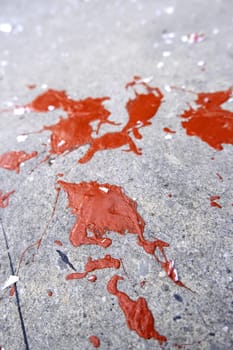 Detail of paint stains on a cement floor