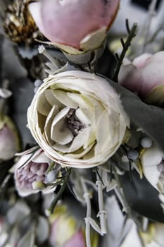 Detail of old bouquet of flowers, romantic gift