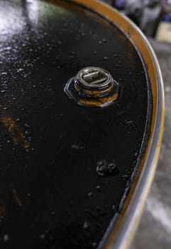 Detail of dirty and used oil, pollution and destruction of the environment