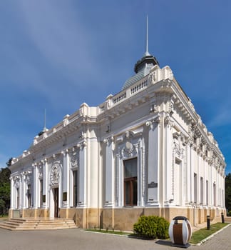 The Azerbaijan State Puppet Theatre in Baku is a beautiful building with a white facade and ornate details