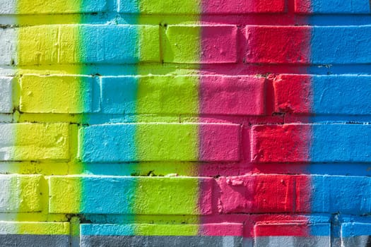 Colorful painted brick wall as background, Germany