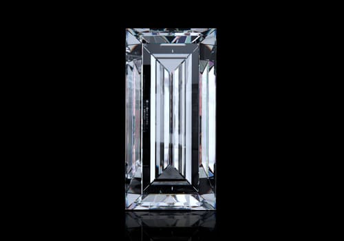 Dazzling diamond with reflection on black background